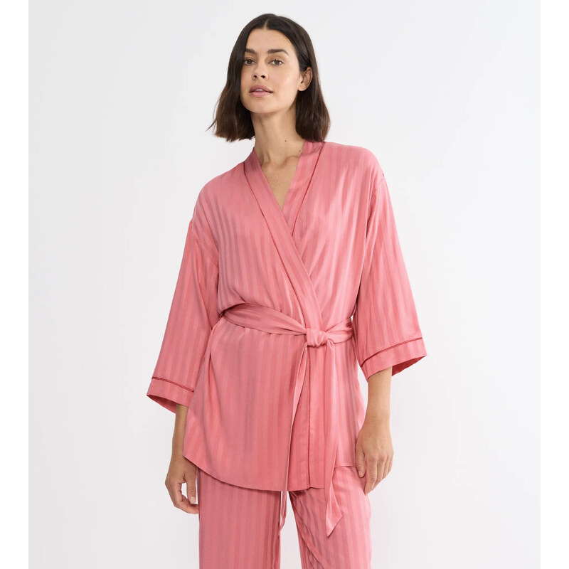 Dámsky žakárový župan Amourette - RED - TRIUMPH 67403551