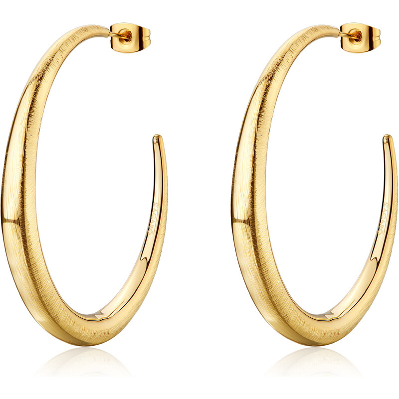 SAgapõ Moderné pozlátené kruhové náušnice Chunky SHK121 67403346