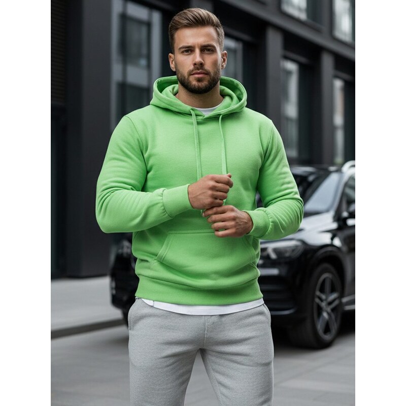 Buďchlap Jednoduchá svetlo-zelená pohodlná mikina 34776605