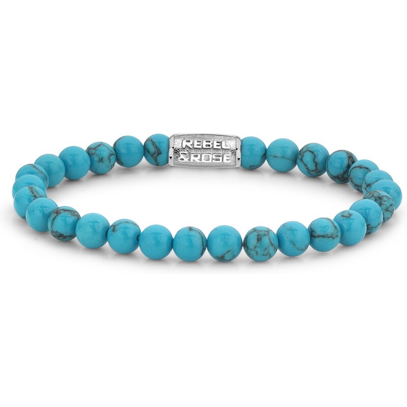 Rebel & Rose unisex náramok Turquoise Delight 6 mm RR-60015-S-S 67440282