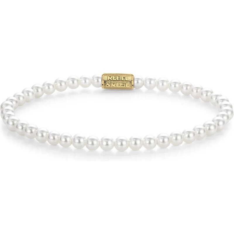 Dámsky náramok Rebel & Rose Pearl Gem Gold 4 mm RR-40149-G-XS 67440234