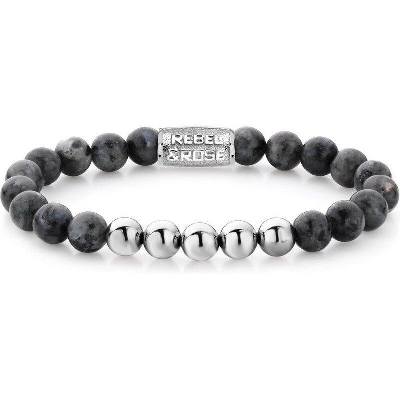 Unisex náramok Rebel & Rose Grey Seduction 8 mm RR-80003-S-M 67440263