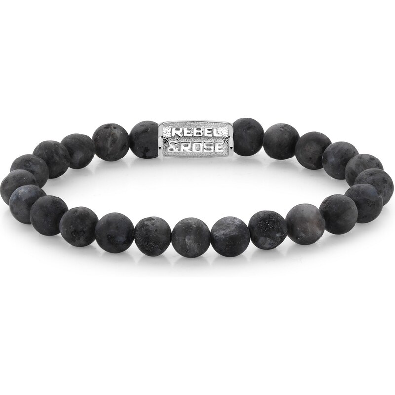 Rebel & Rose unisex náramok Matt Grey Seduction 8 mm 67440274