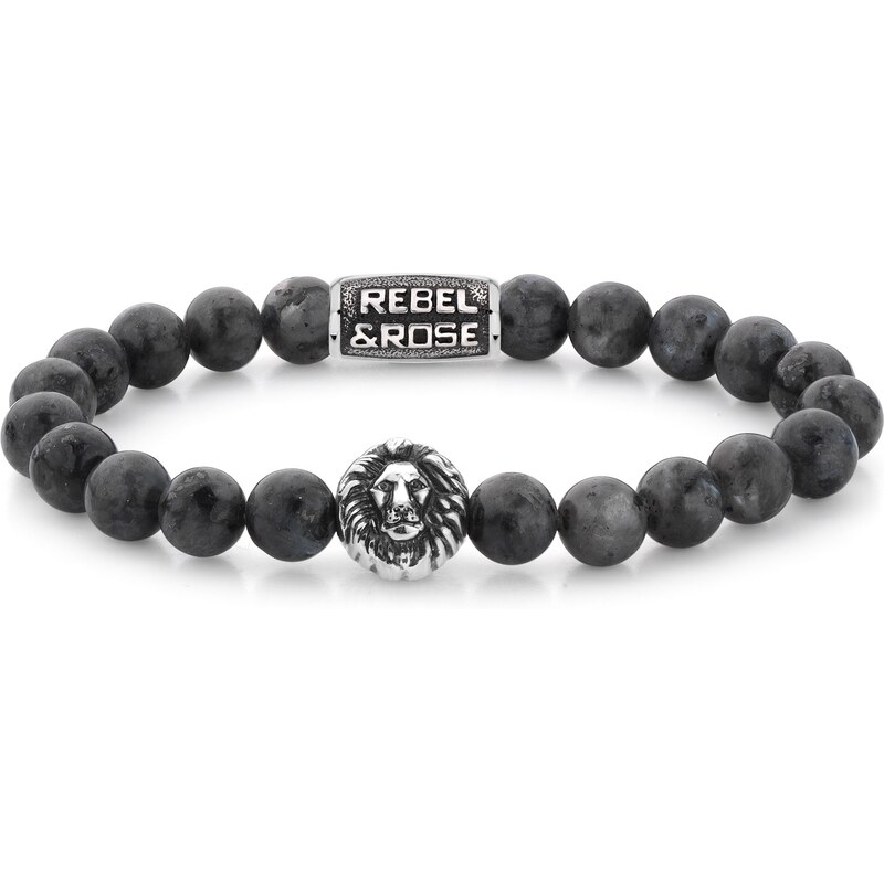 Unisex náramok Rebel & Rose Grey Seduction 8 mm RR-8L025-S-XL 67440264