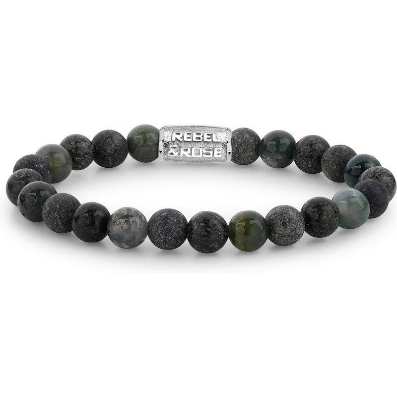 Unisex náramok Rebel & Rose Green Rocks 8 mm RR-80044-S-M 67440262