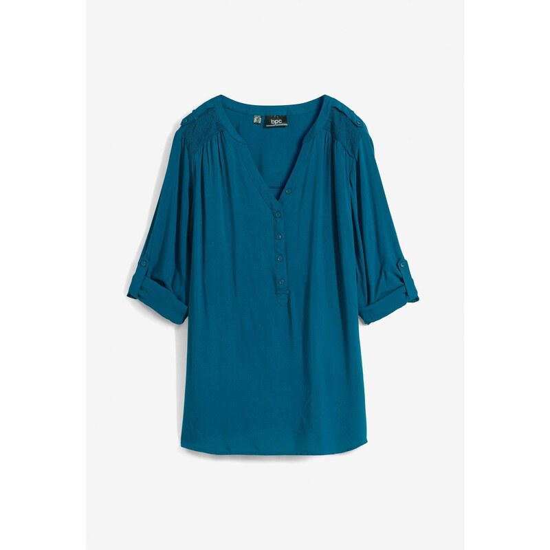 bonprix Tuniková blúza z jemnej viskózy, farba modrá 44732910