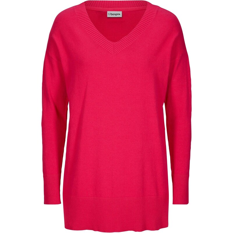 bonprix Dlhý pulóver, farba červená 44791026