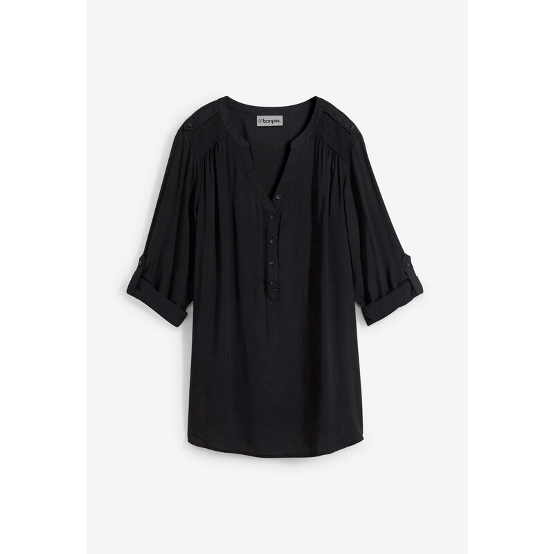 bonprix Tuniková blúza z jemnej viskózy, farba čierna 44741066