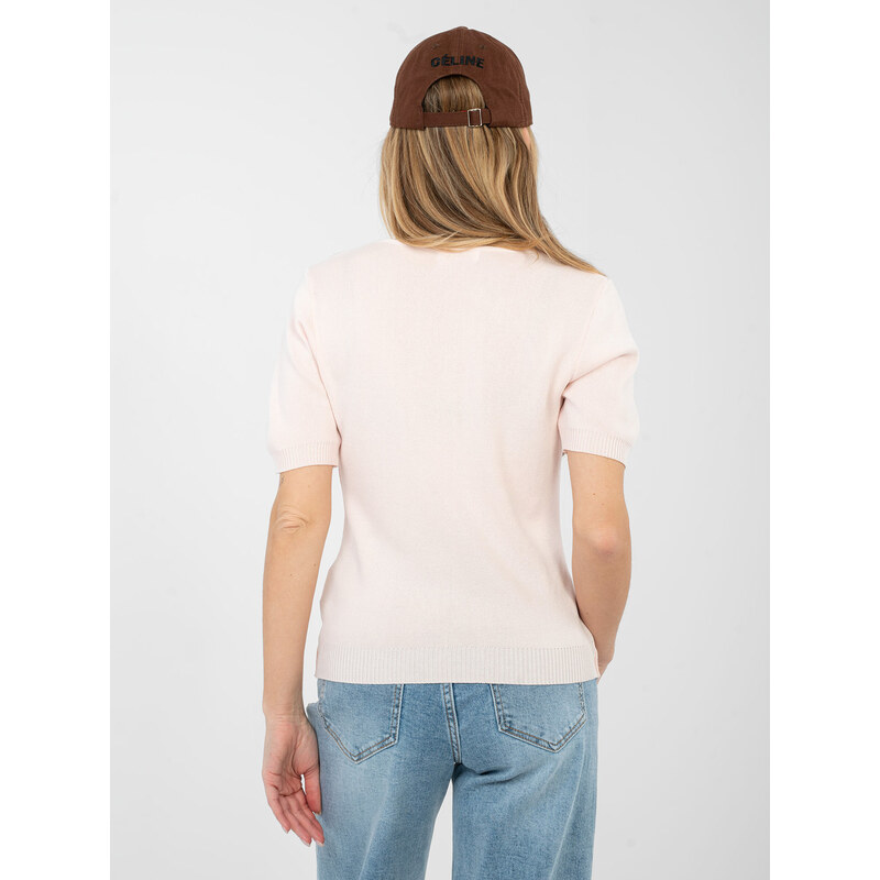 Factory Price Svetloružový sveter s krátkym rukávom 67411874