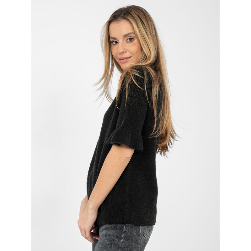 Italy Moda Čierny sveter s krátkym rukávom 67411885