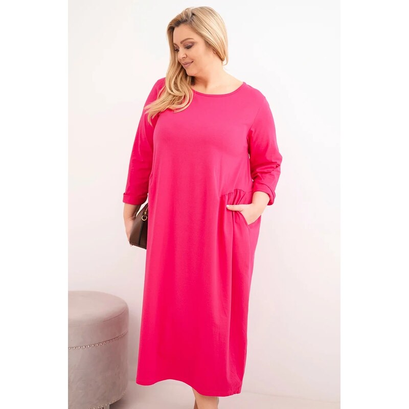 Kesi Włoski Kesi Plus Size dámske šaty s dlhými rukávmi 67411829