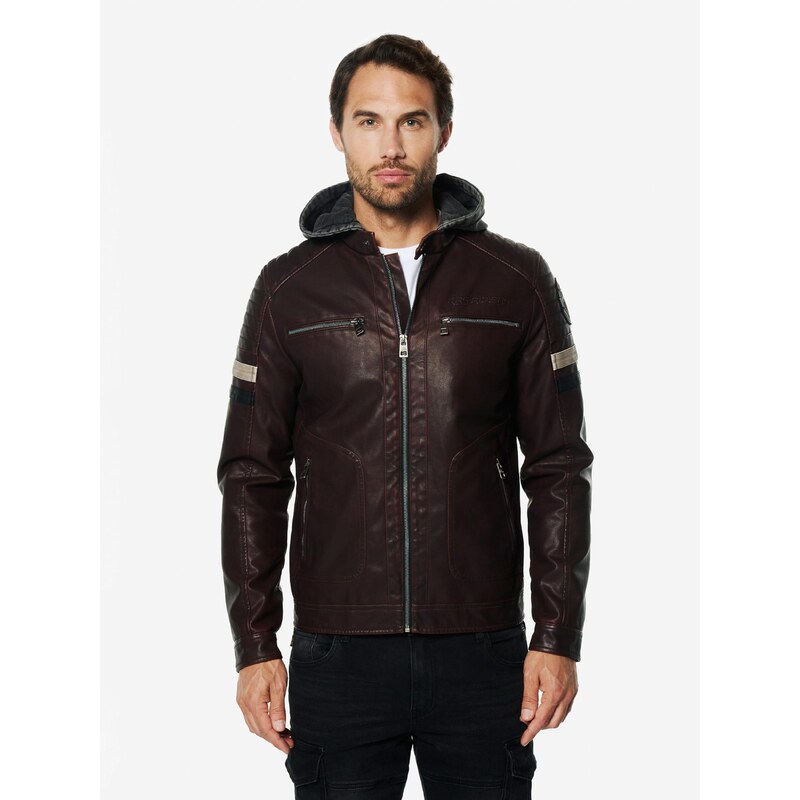 KOROSHI Prechodná bunda vínovo červená / čierna / prírodná biela 67415089