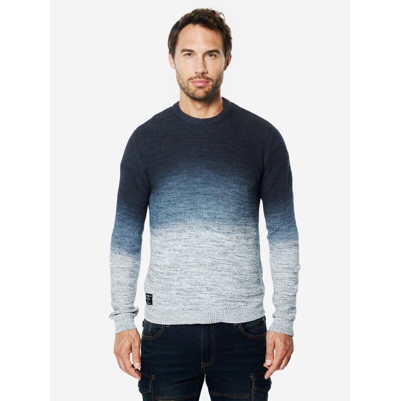 KOROSHI Sveter námornícka modrá / opálová / sivá melírovaná / čierna 67415092