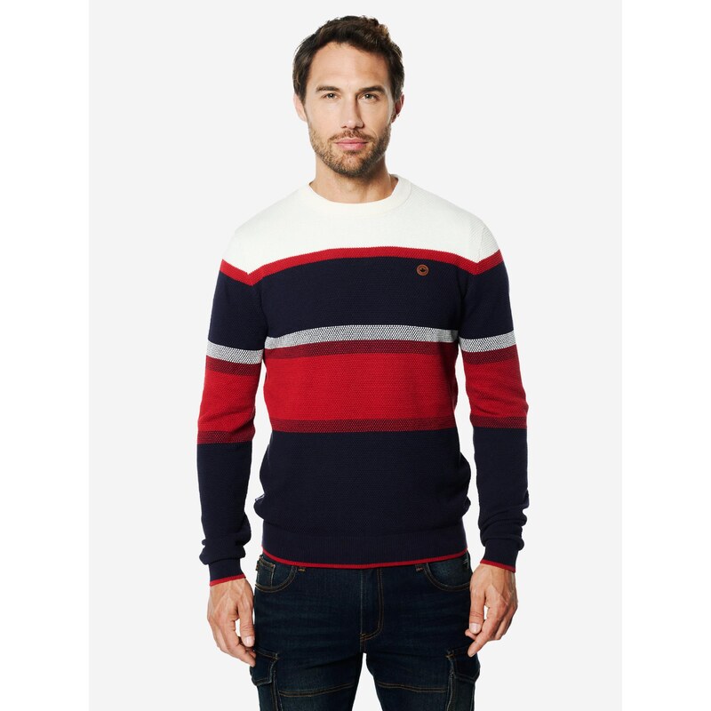 KOROSHI Sveter námornícka modrá / tmavočervená / biela 67415081