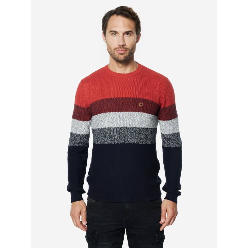 KOROSHI Sveter námornícka modrá / sivá / homárová / čierna melírovaná 67415068