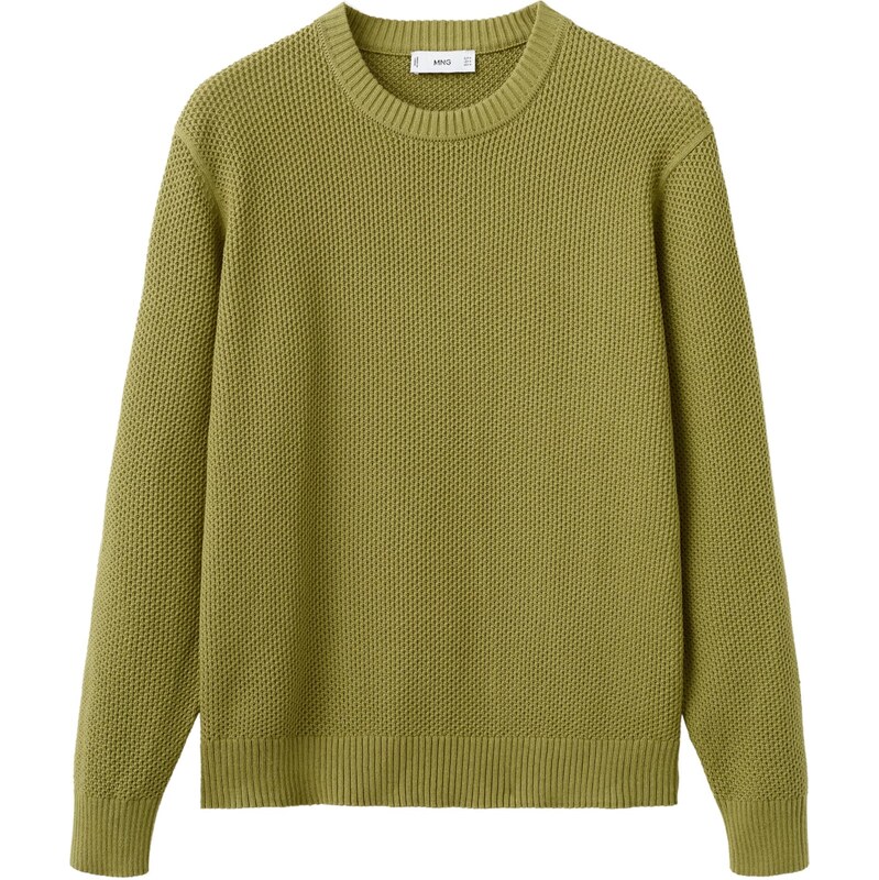 MANGO MAN Sveter Salsa olivová 67415143