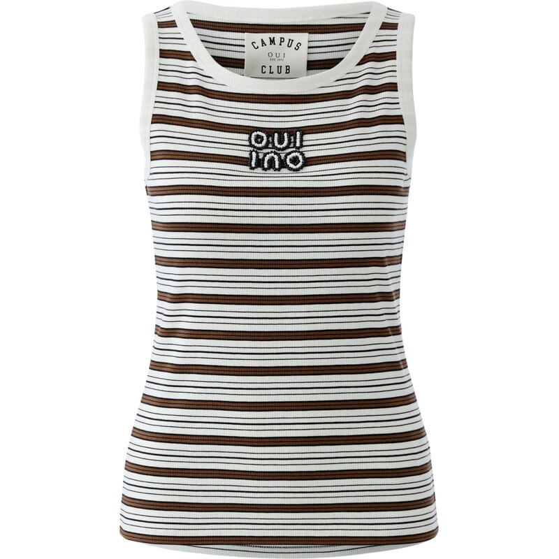 OUI Top tmavohnedá / biela 67415159