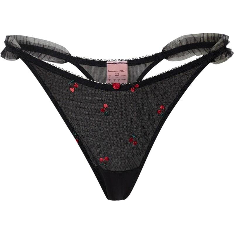 Hunkemöller Tangá Chelsey trávovo zelená / krvavo červená / čierna 67415288