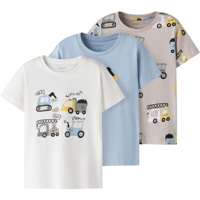 NAME IT Tričko NMMDANNY svetlomodrá / tmavošedá / čierna / biela 67437072