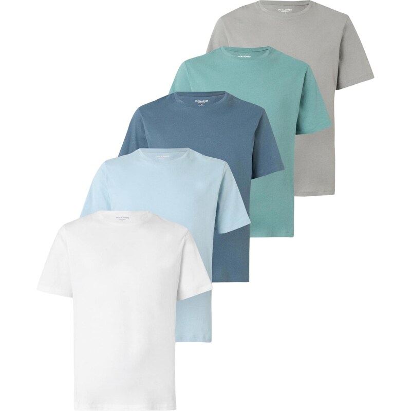 JACK & JONES Tričko Essentials námornícka modrá / svetlomodrá / sivá / 67415437