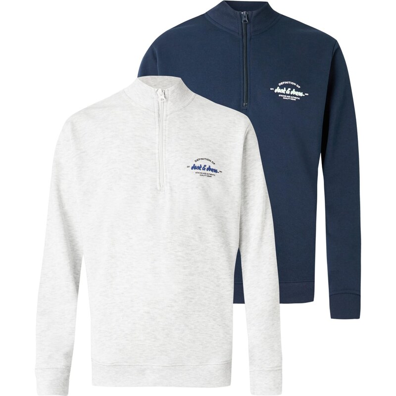 JACK & JONES Mikina JJBRANDON námornícka modrá / čierna / biela / 67415444