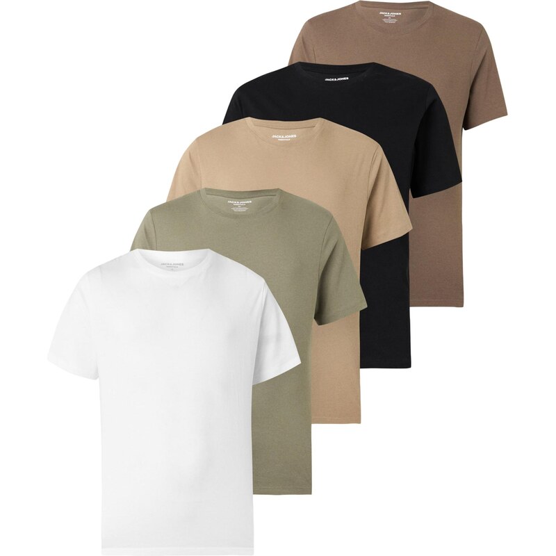 JACK & JONES Tričko béžová / čokoládová / pastelovo zelená / čierna / 67415451