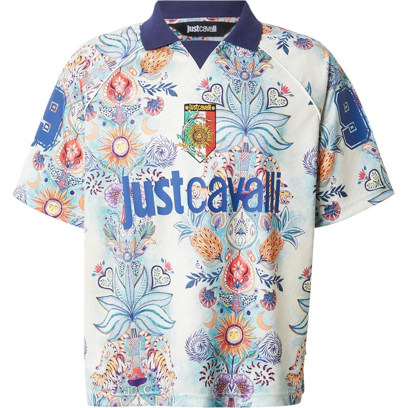 Just Cavalli Tričko modrá / azúrová / svetlooranžová / biela 67415571