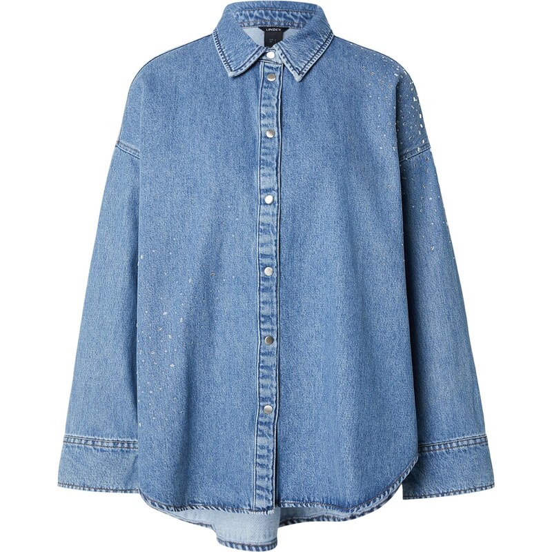Lindex Blúzka Astrid modrá denim 67415590