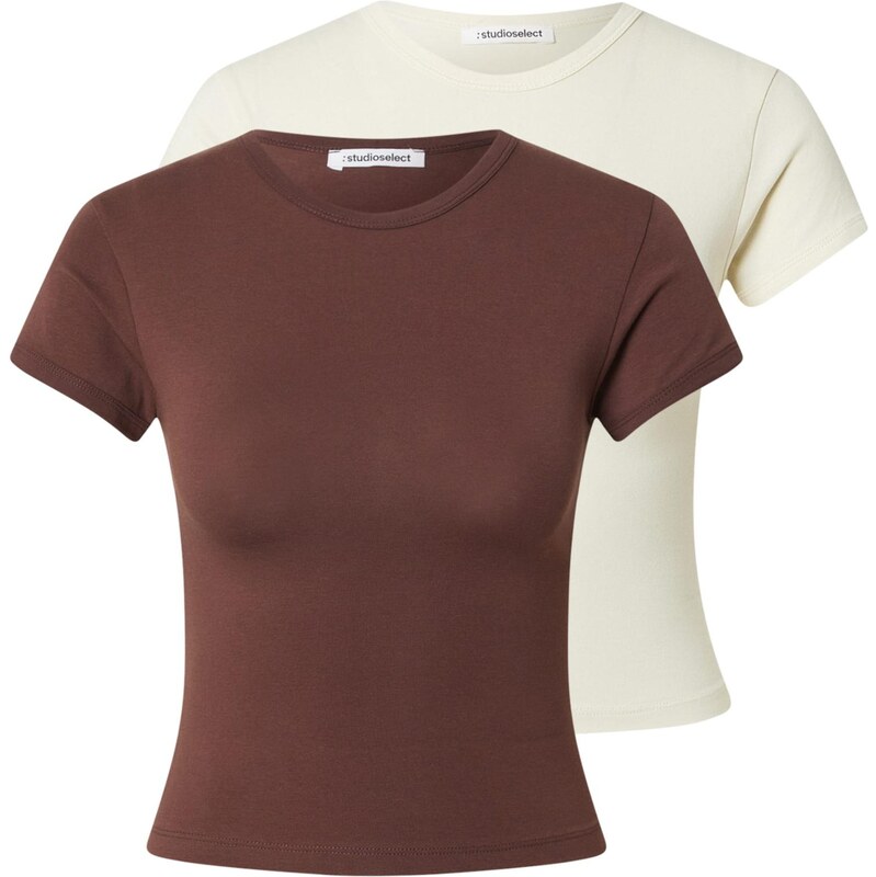 studioselect Tričko Inga tmavohnedá / svetložltá 67416801