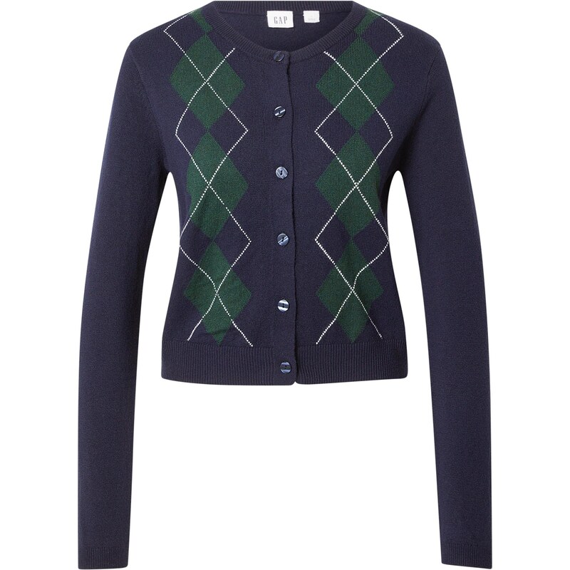 GAP Kardigán námornícka modrá / tmavozelená / biela 67416817