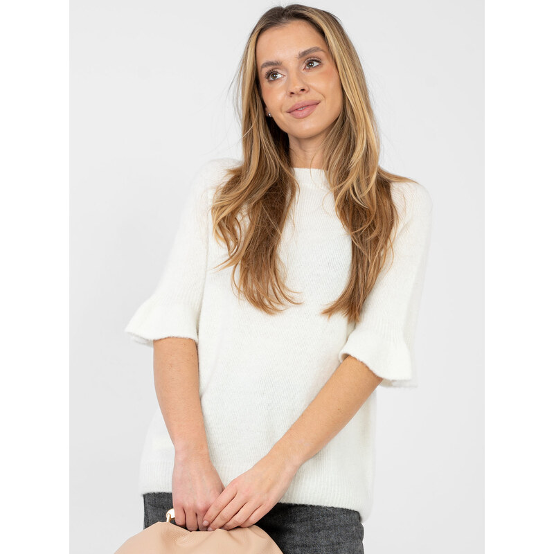 Italy Moda Ecru sveter s trojštvrťovými rukávmi 67411890