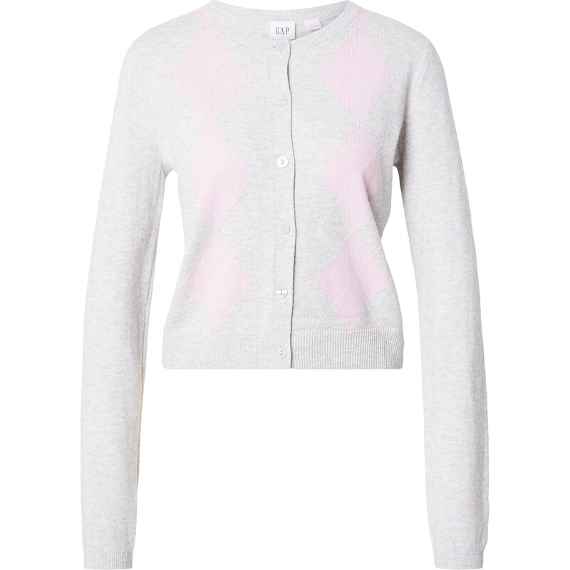 GAP Kardigán CASHSOFT ARGYLE svetlosivá / rosé 67416822