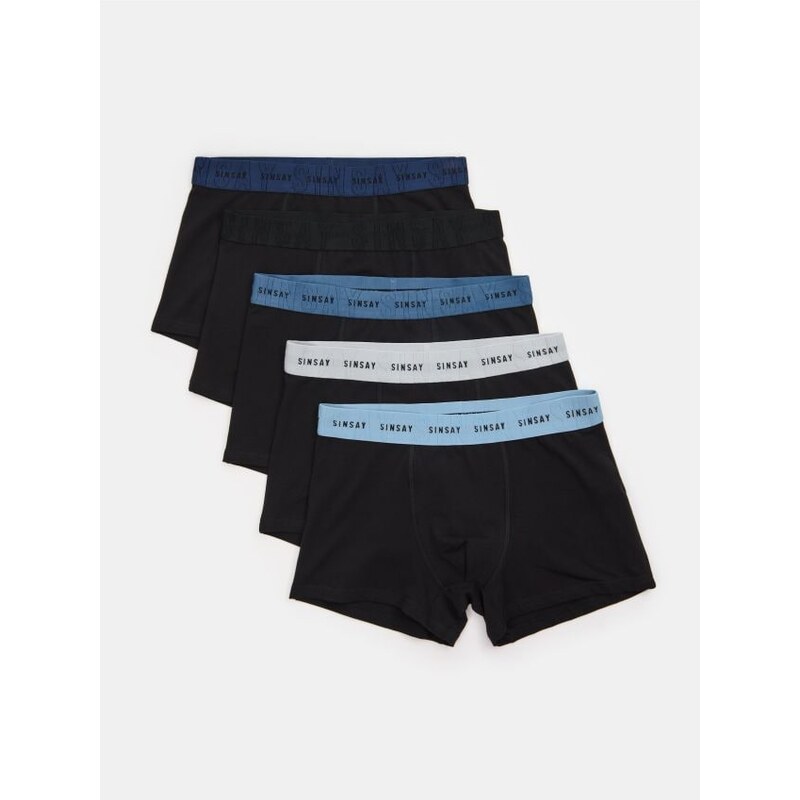 Sinsay - Bavlnené boxerky, balenie 5 kusov - čierna 67419367