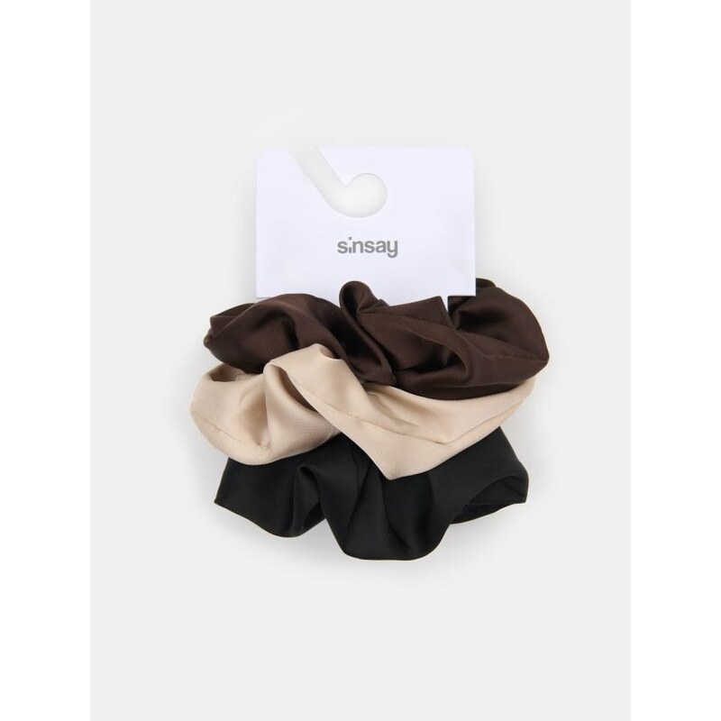 Sinsay - 3-pack srunchie gumičky do vlasov - viacfarebná 67419403