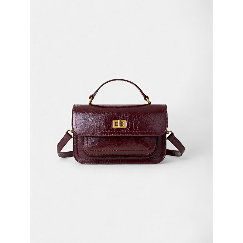 SAMUELSON Dámska kožená kabelka BURGUNDY – luxusná bordová crossbody 67417725