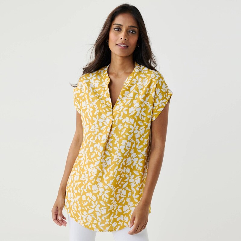 Tunika krátkymi rukávmi a potlačou žltá/biela 054 Blancheporte 67417742