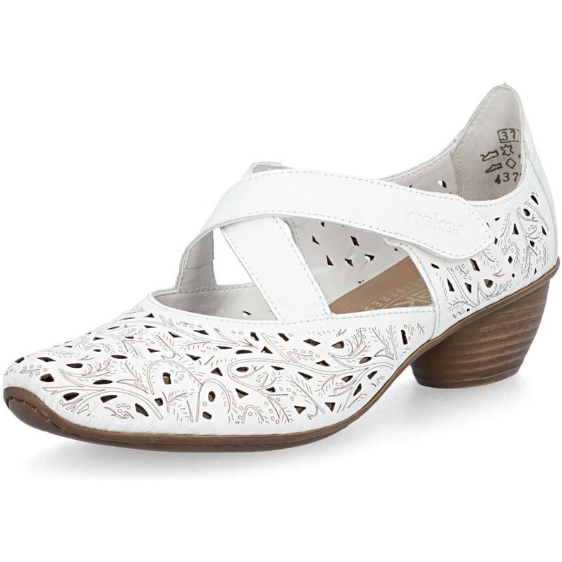 Dámske lodičky RIEKER 43773-80 biela S6 67417899