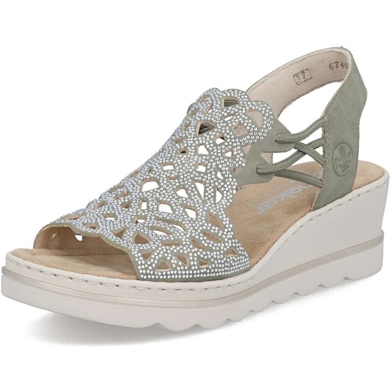 Dámske sandále RIEKER 67465-52 zelená S6 67417911