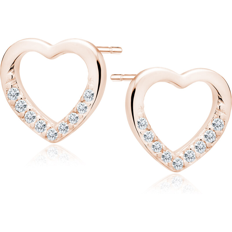 Olivie Strieborné náušnice SRDCE ROSE 3572 67418273