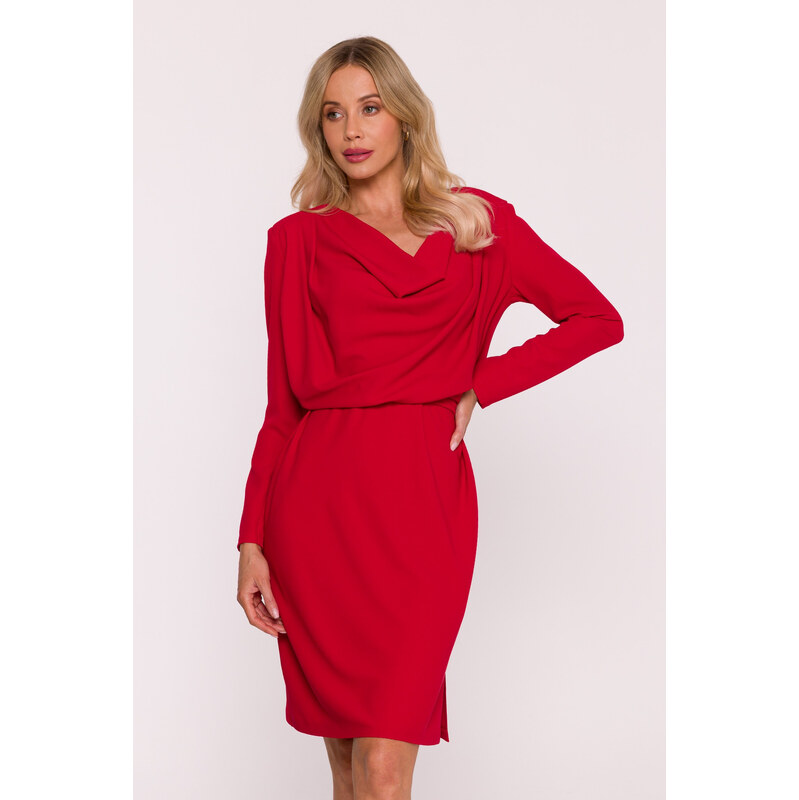 Stylove Šaty s riaseným výstrihom | červená S428 67420451