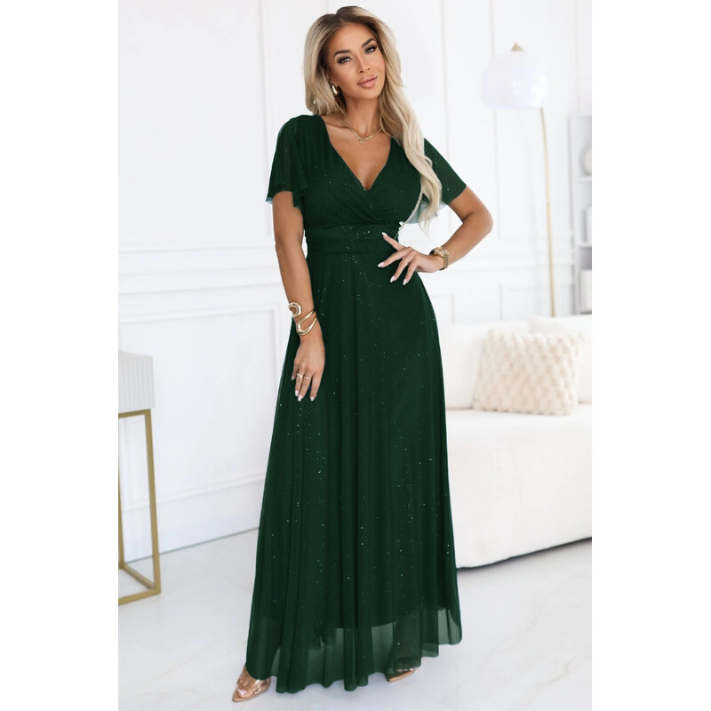 miadresses.sk Zelené tylové šaty s trblietkami 67420586