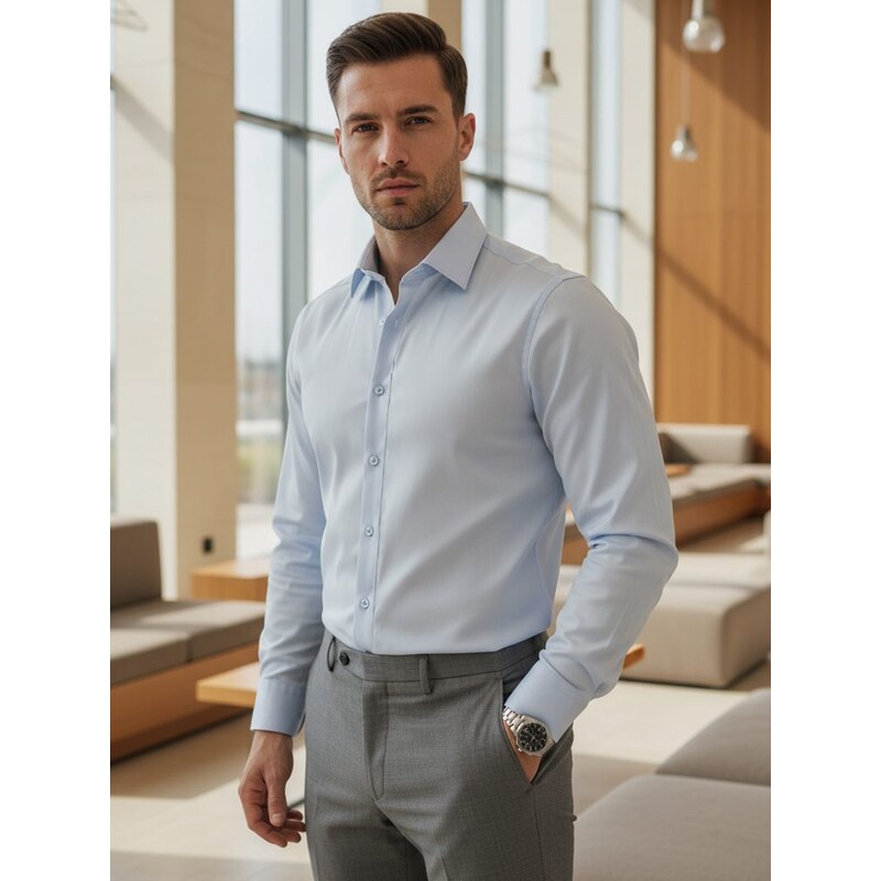 Dstreet Základná svetlomodrá pánska košeľa 67424858