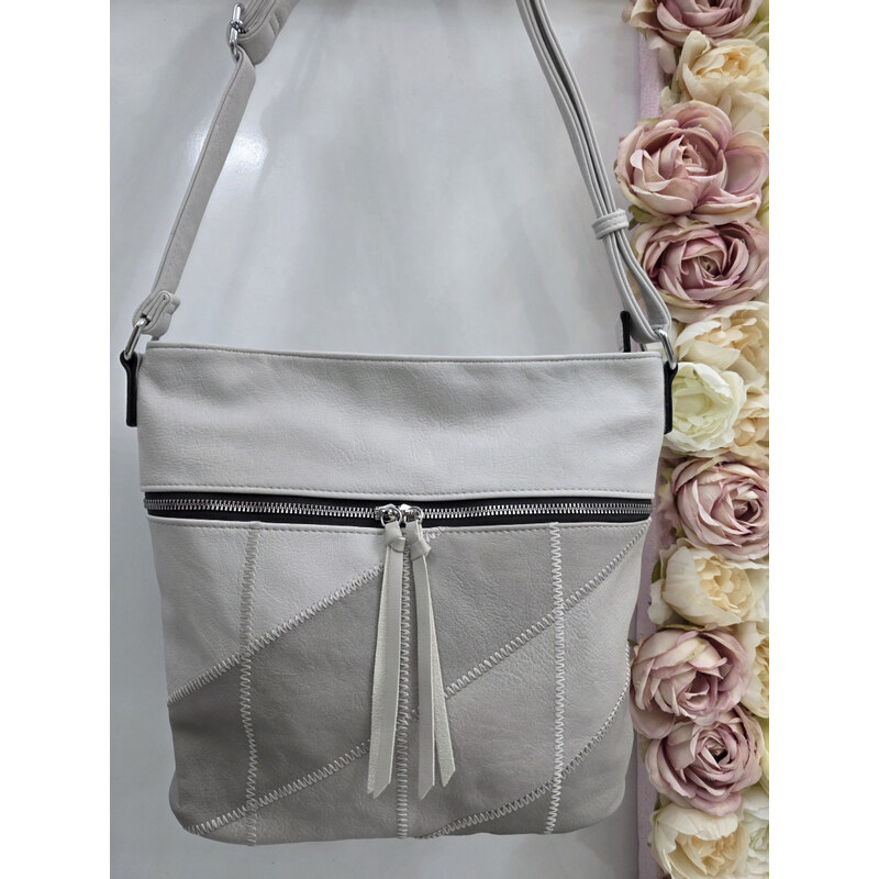 E-shop Katrins Fashion Sivá jednoduchá crossbody kabelka