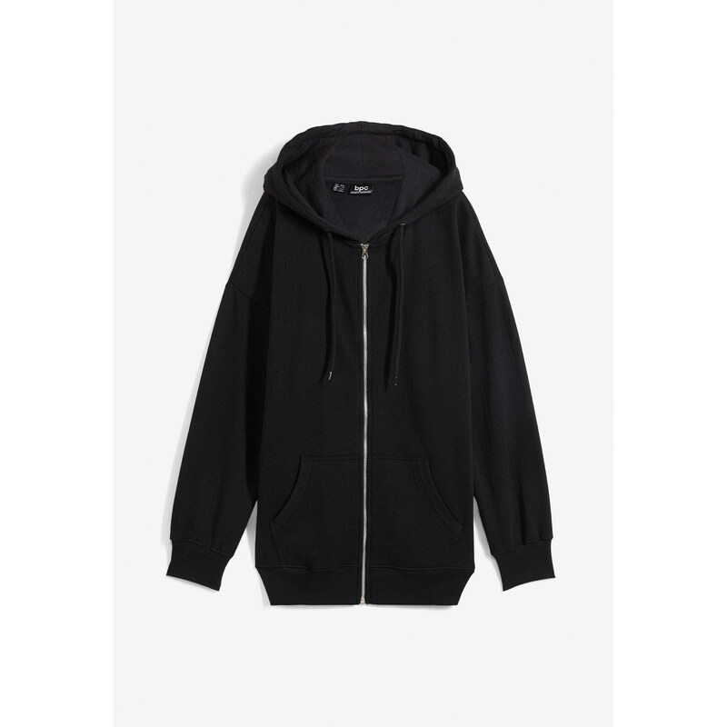 bonprix Mikinová bunda s kapucňou, farba čierna 57156719