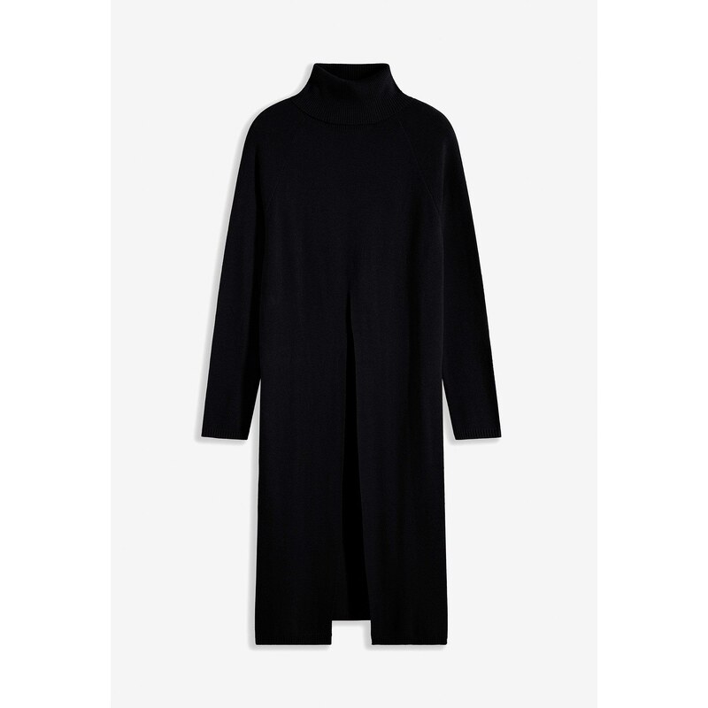 bonprix Dlhý pulóver s rozparkom, farba čierna 58271714