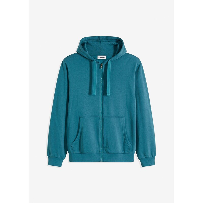 bonprix Mikina s kapucňou a zipsom, farba modrá 67330025