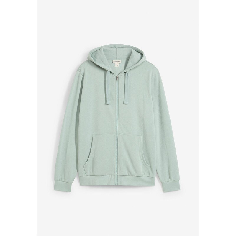 bonprix Mikina s kapucňou a zipsom, farba šedá 62055632