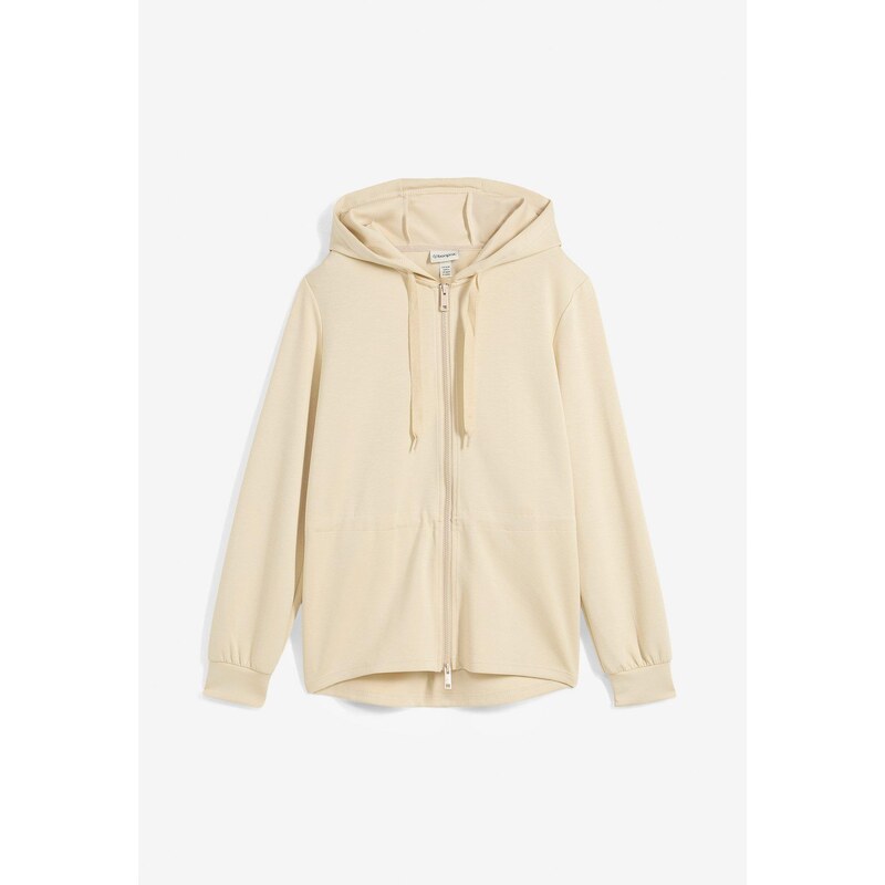 bonprix Mikinová bunda, farba béžová 62972839