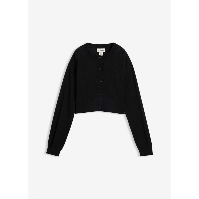 bonprix Pletený sveter s hodvábnym podielom, farba čierna 67426252