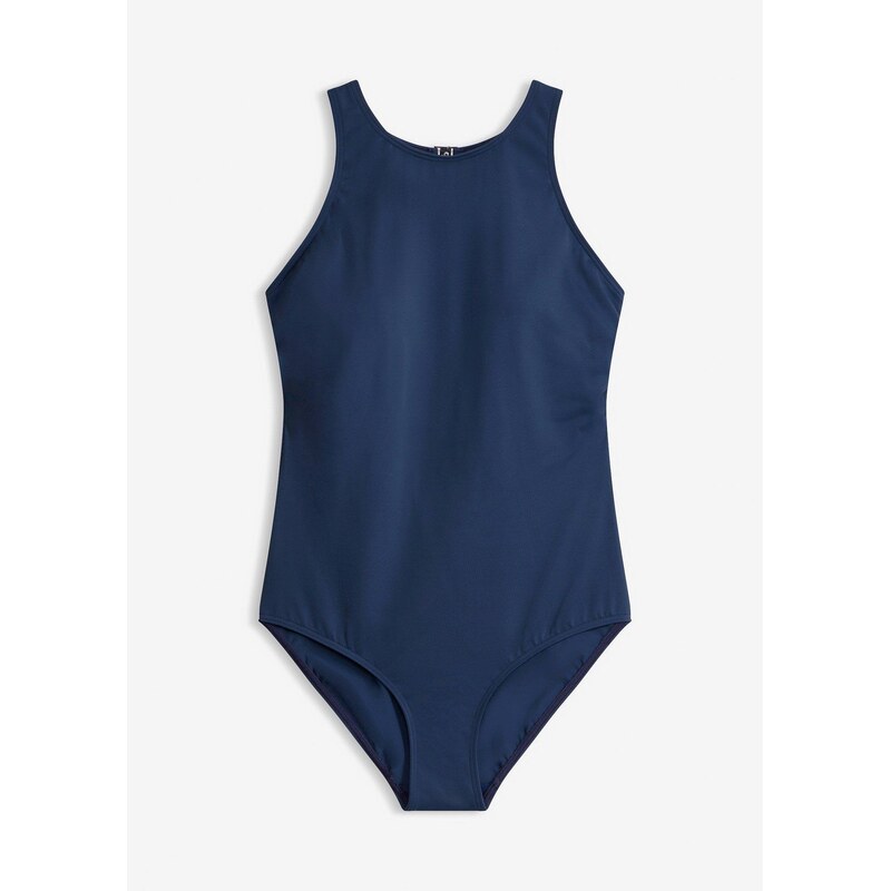 bonprix Jednodielne plavky s hlbokým výstrihom na chrbte, farba modrá 67426268